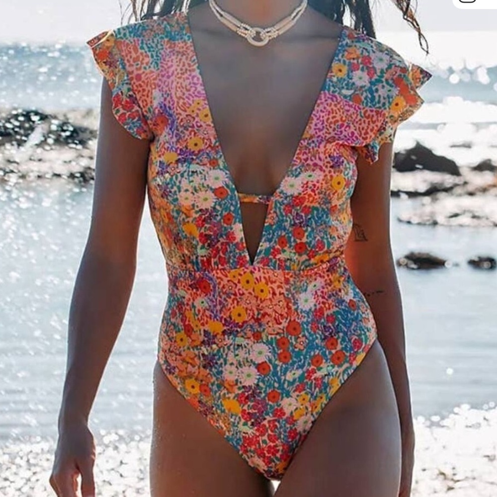 Free People Multicolor Floral One-Piece Swimsuit - Picture 2 of 8